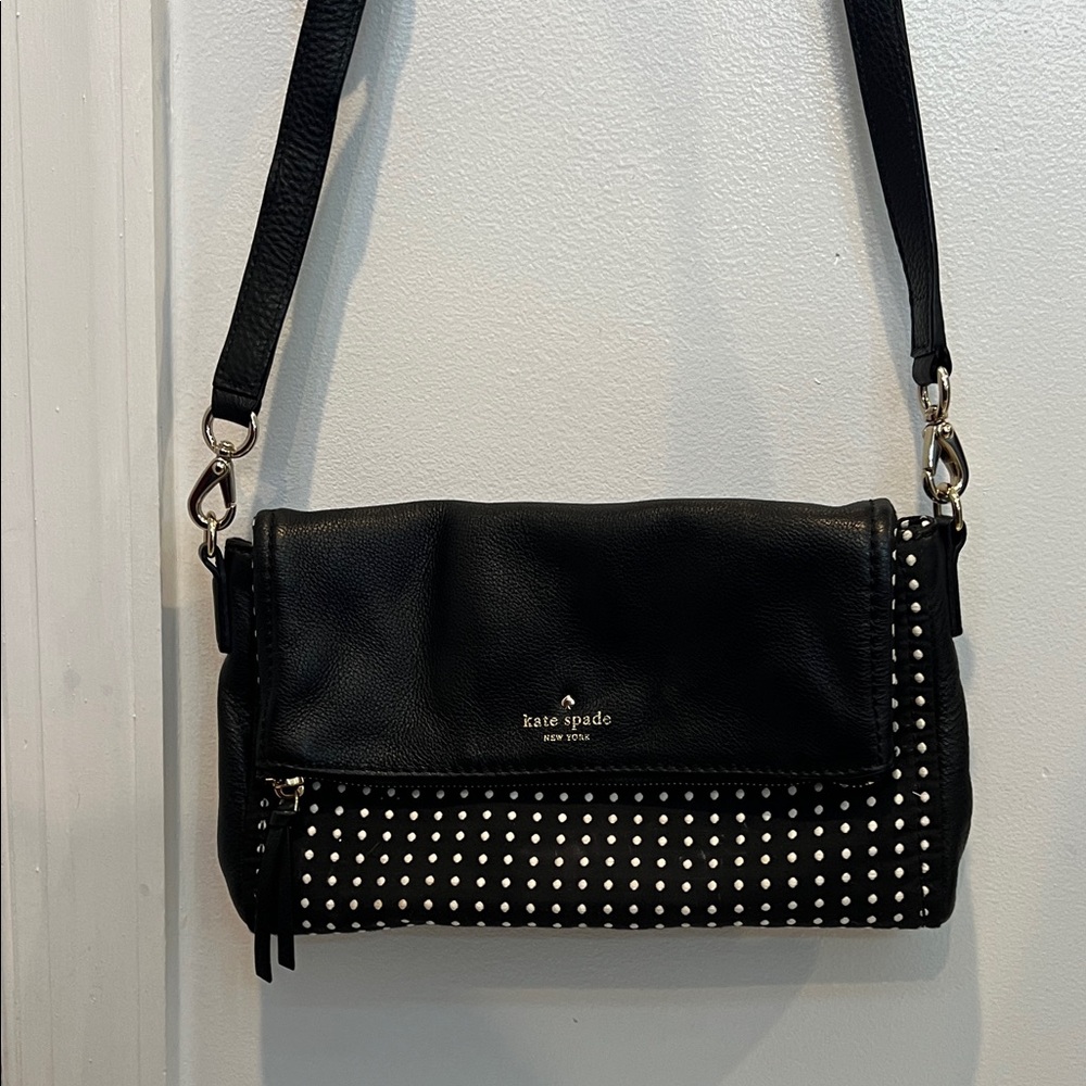 Kate Spade Black Crossbody Bag with Embroidered Dots